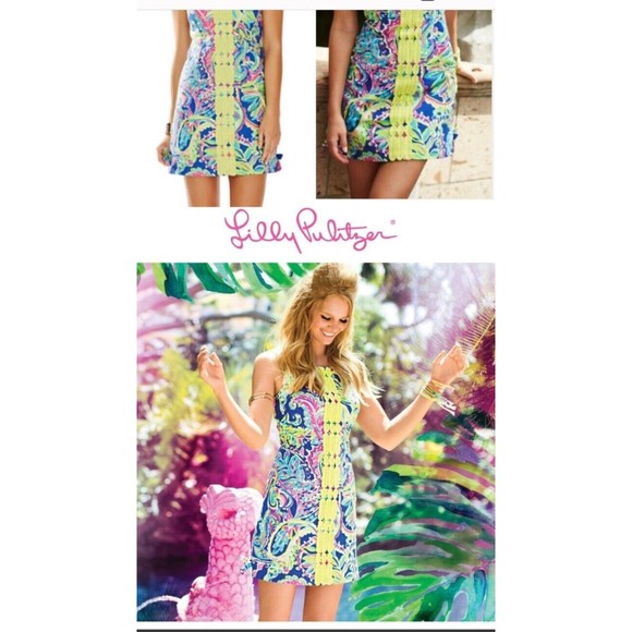 Lilly Pulitzer Womens Delia Paisley Toucan Floral Shift Dress Size O - Picture 13 of 13